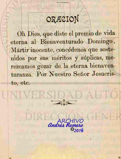 Vida del inocente mártir Santo Domingo de Val